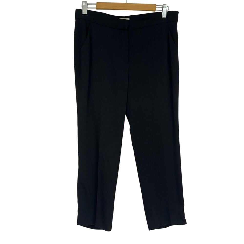 Lanvin Black Straight Leg Ankle Dress Pants Slacks 8 Trousers Academia Career